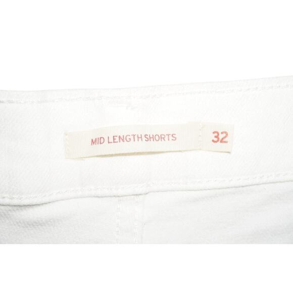 Levi’s White Mid Length Denim Shorts – Women’s Size 32 - Picture 3 of 5